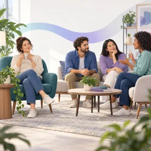אנשים במפגש חברתי: הקשבה שקטה לצד שיחה פעילה